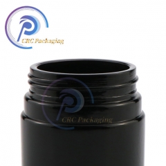 4oz Childproof Black Violet UV Glass Jar With Child Resistant Lid