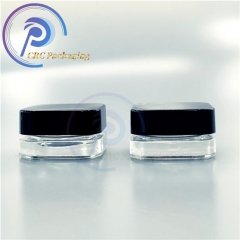 5ml 9ml clear square jars with child proof lid