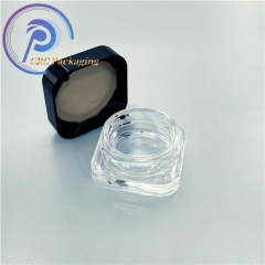 5ml 9ml clear square jars with child proof lid