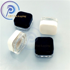 5ml 9ml clear square jars with child proof lid