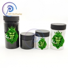 custom plastic herb containers with child proof lid weed packaging