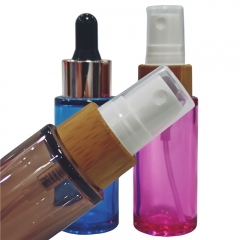 Wholesale bamboo cosmetic spray glass bottle