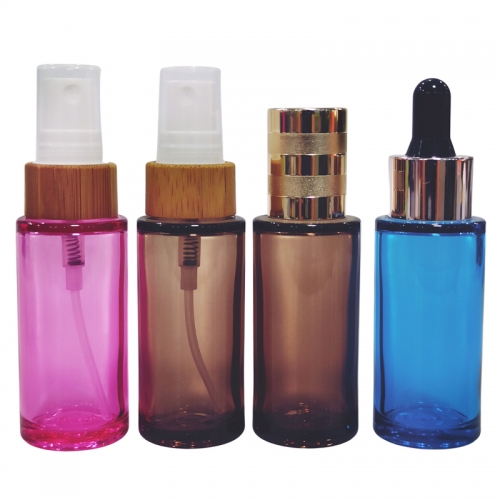 Wholesale bamboo cosmetic spray glass bottle