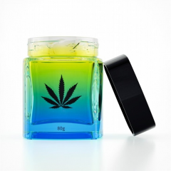 4oz square child resistant Custom logo and printed smell proof weed jar