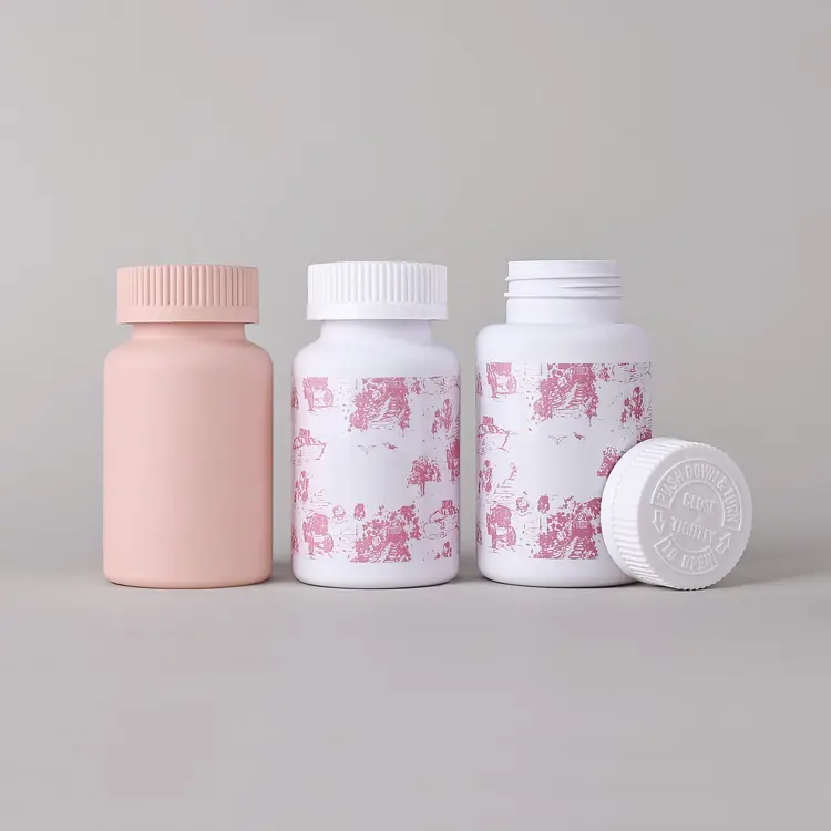 250ml Wide Mouth custom empty medicine pill plastic bottle with screw cap capsule bottles with Child Resistance Cap
