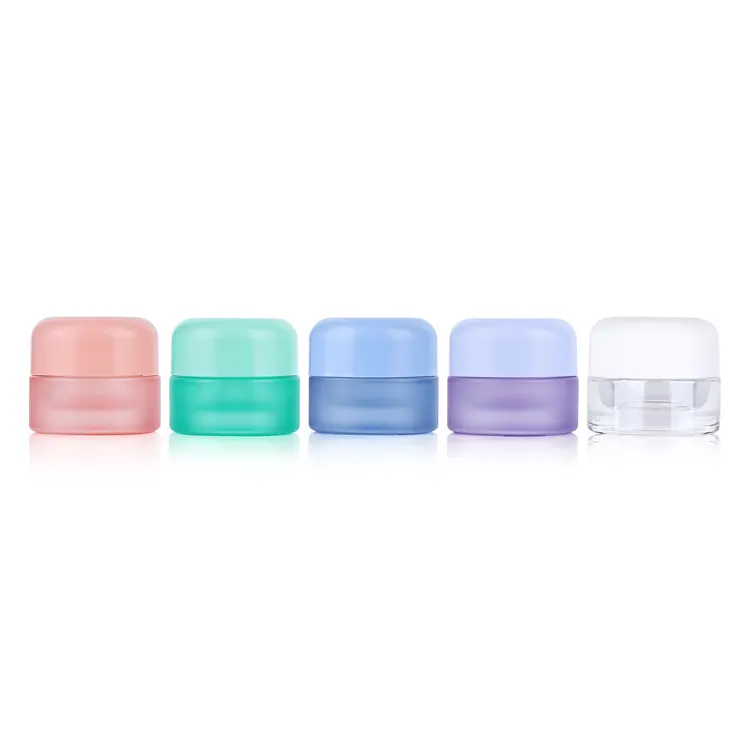 3ml 5ml 7ml 9ml Clear childproof empty round small glass concentrate jar straight base with child resistant crc lid