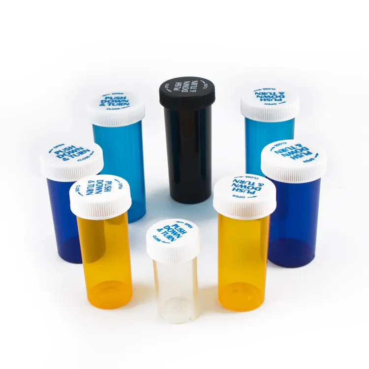Colored plastic tube round squeeze bottle pop top vial pill packaging jar medecine bottles plastic pack