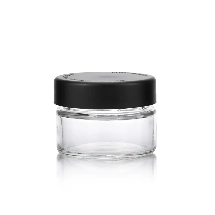 3 5 6 10 oz child resistant lid glass jar 50 70 110 230 ml smell proof dry flower straight side jar container glass packaging