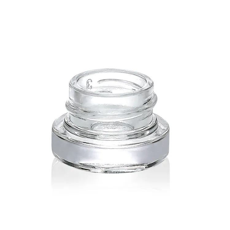 Custom small airtight bamboo container eye cream jar mini clear glass concentrate jar with bamboo lid