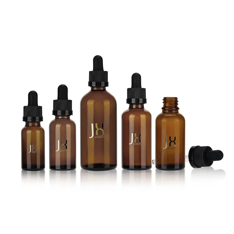 Luxury cosmetic packaging 1oz serum dropper bottle black frosted essential oil glass dropper bottle with gold dropper