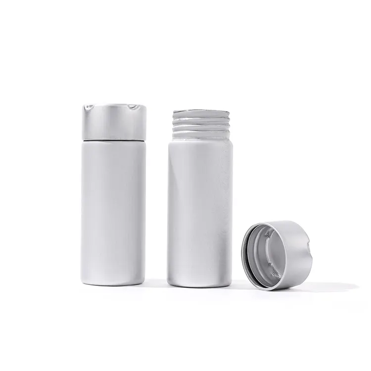 Custom luxury 50ml aluminum metal child resistant jar with screw lid airtight smell proof container bottle for flower packaging