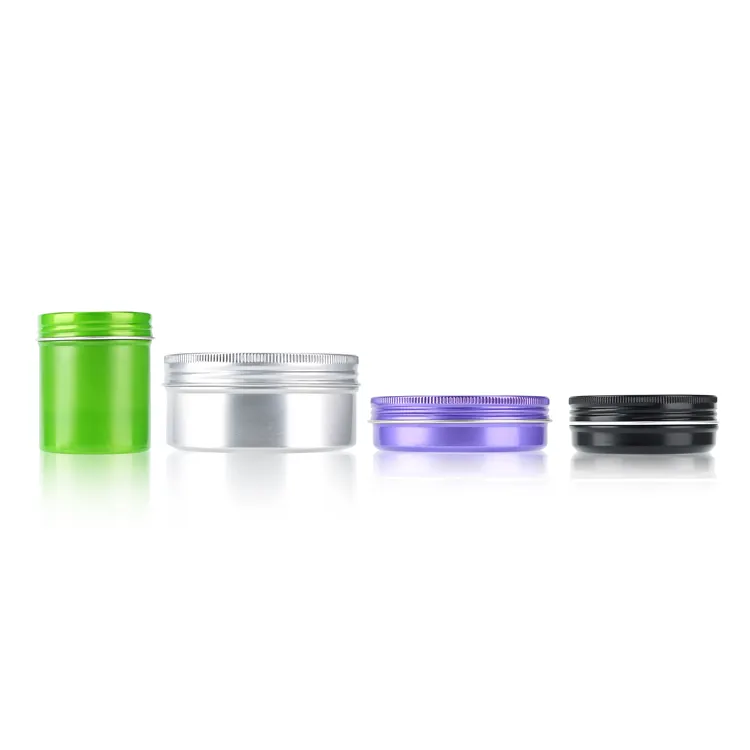 Wholesale empty aluminum metal jar storage container tin can cosmetic cream candle jar with aluminum lid