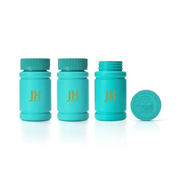 Custom pill bottle packaging empty white pills container medicine capsule plastic bottle with child safety cap