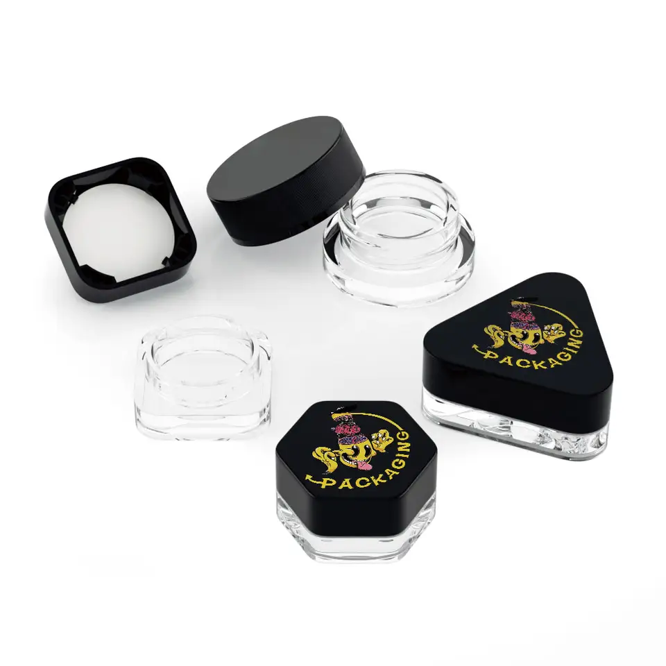 Child Proof Wide Mouth Glass Balm Jars CR Concentrate Oil Glass Containers CR 3ml 5ml 7ml 9ml Glass Containers