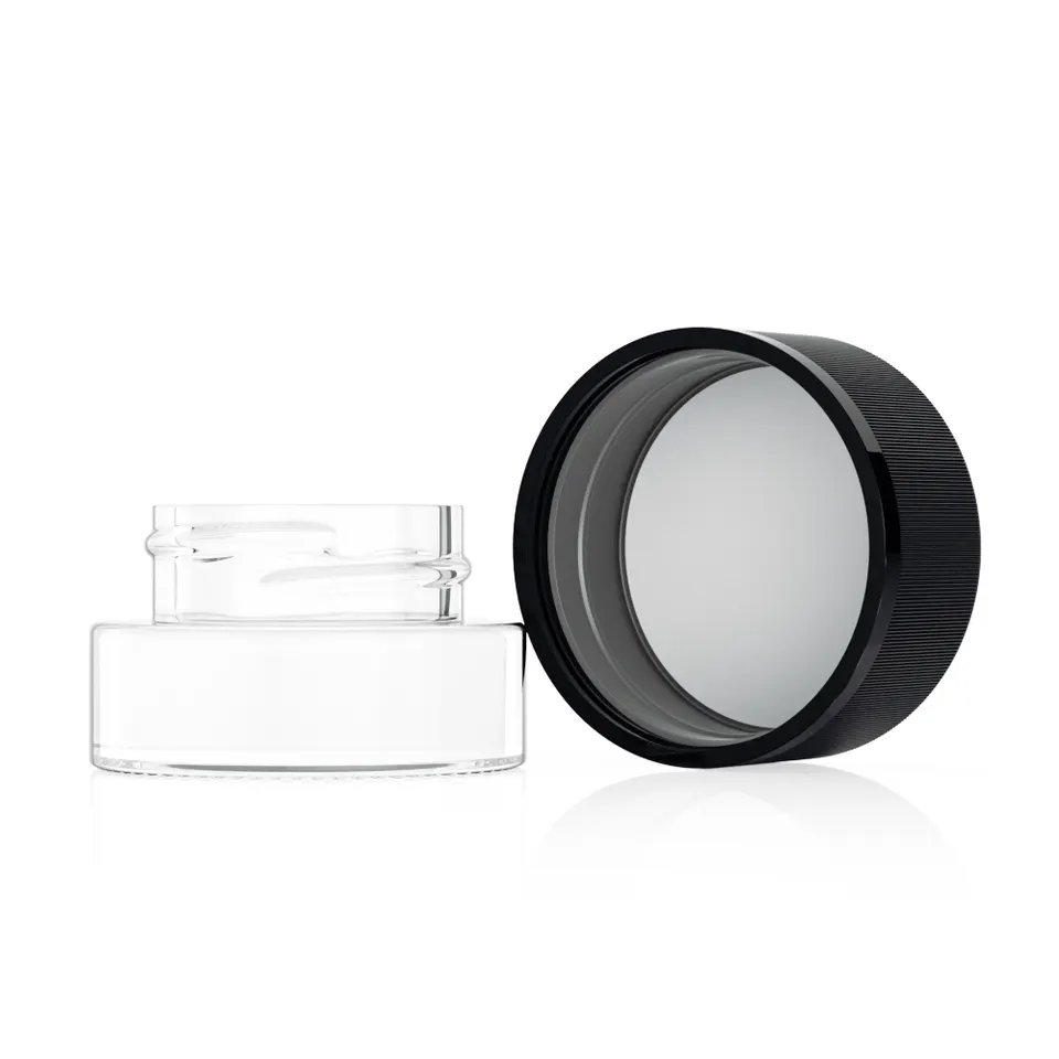 3ml 5ml 7ml 9ml Childproof Lid Cube Jar Custom Printing Eye Cream Wax Jar Square Glass Concentrate Jars