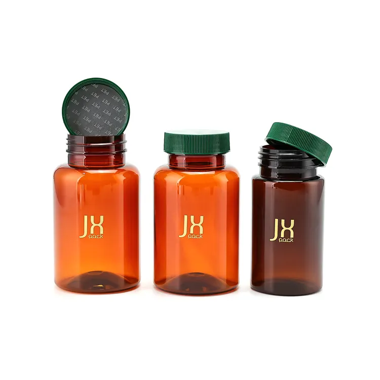 100cc 150cc 175cc 230cc 250cc 300cc 400cc PET plastic bottle wide mouth amber white pill bottles medical with lid