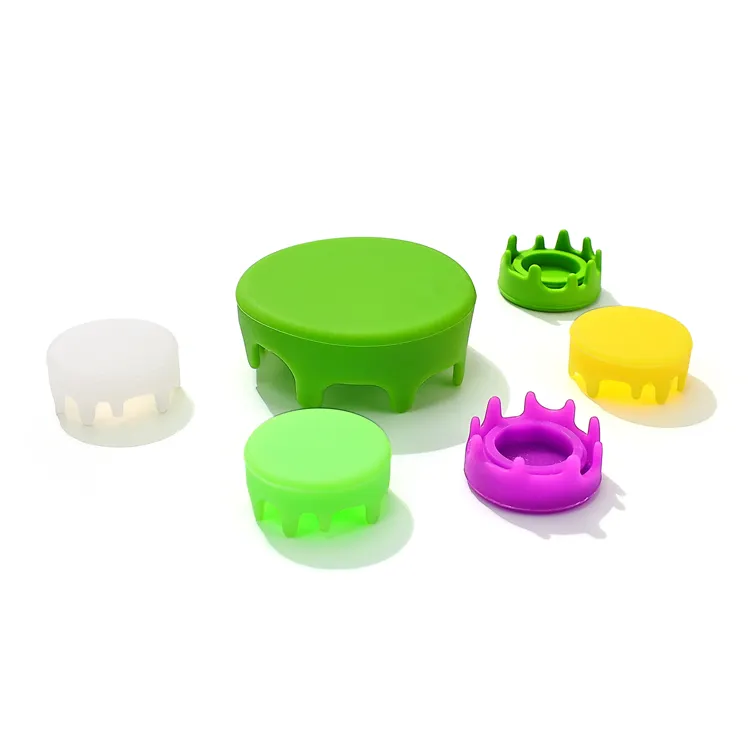 OEM silicone oil wax container 5ml 10ml 50ml 100ml round wax storage glass jar container silicone lid concentrate glass jar