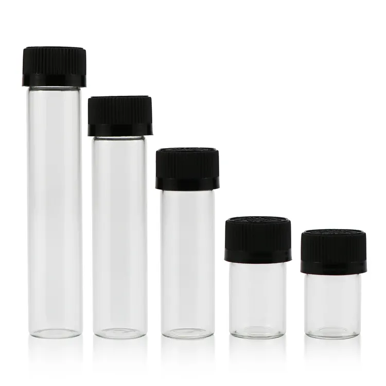 Wholesale 120mm pre glass tube packaging transparent round bottom glass test tube glass Vials with child proof cap