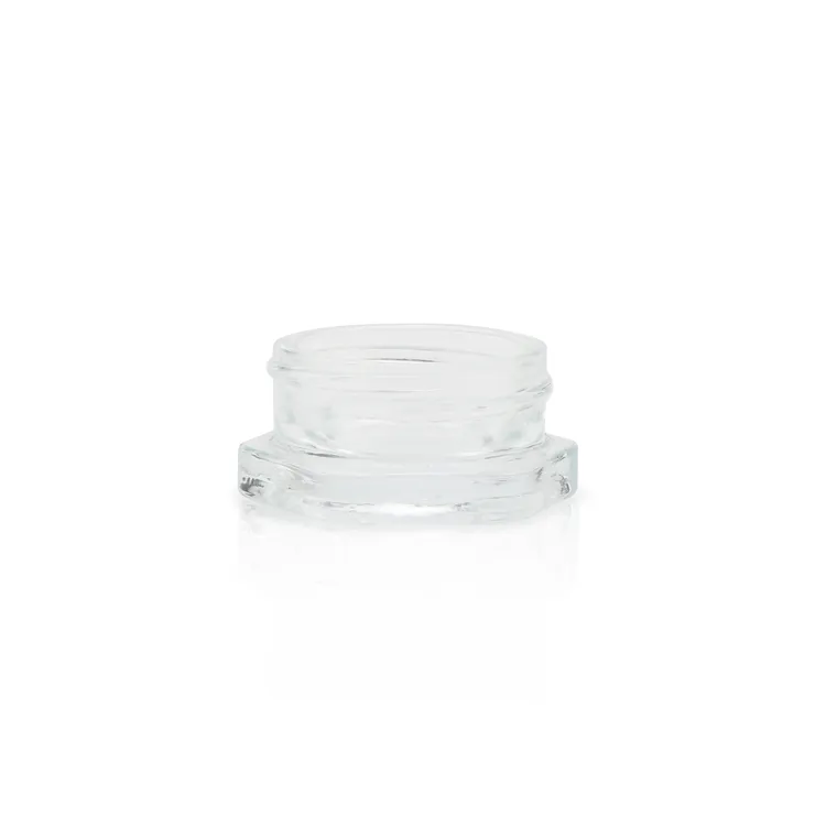 Hot Sale Thick Bottom Low Profile 7ml 10ml Glass Concentrate Jars 3ml 5ml small container for cream