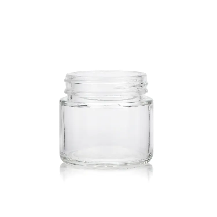1oz 2oz 3oz 4oz clear glass jars with child resistant lids flower storage smell proof child proof jar