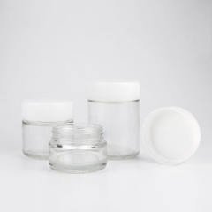 Custom child resistant jar clear lid glass jar candle jar with lid glass