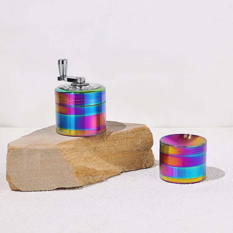 4 layers 63mm smoking Custom logo flower spices grinder mechanical custom Zinc alloy metal grinders