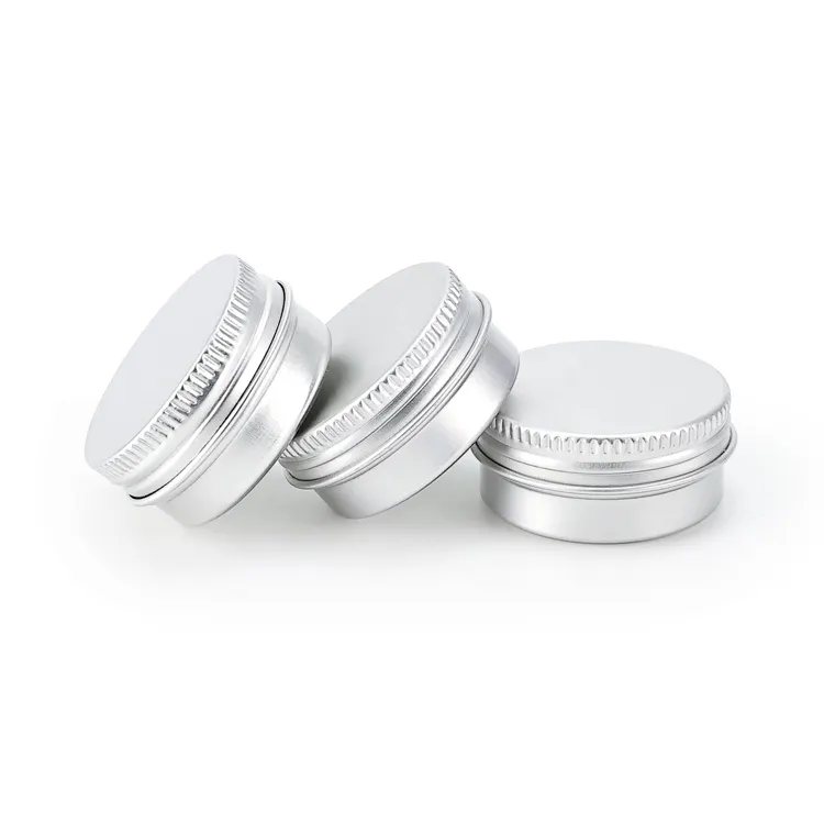 Wholesale cosmetic silver flat aluminum jar hand face cream aluminum tin jars can for food