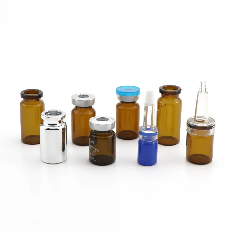 High quality glass bottles medicine vials clear amber tubular glass vial with flip top cap