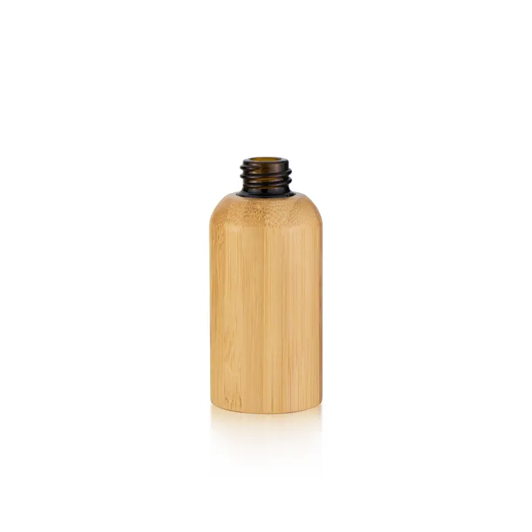Unique Cosmetic Packaging Luxury Bamboo Glass Essential Oil Dropper Bottles with Bamboo Lid