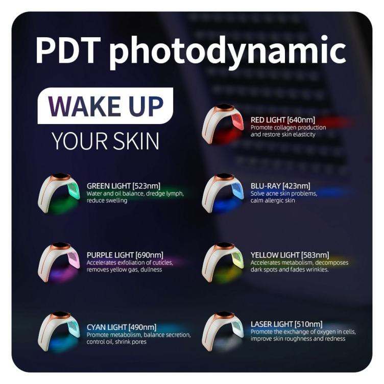 5D Photon Beauty Equipment Multi Colors Led Light Therapy Mask para Tratamento Facial Cuidados com os Cabelos Máscara LED Mágica PDT Luz LED Máquina Facial de Rejuvenescimento da Pele