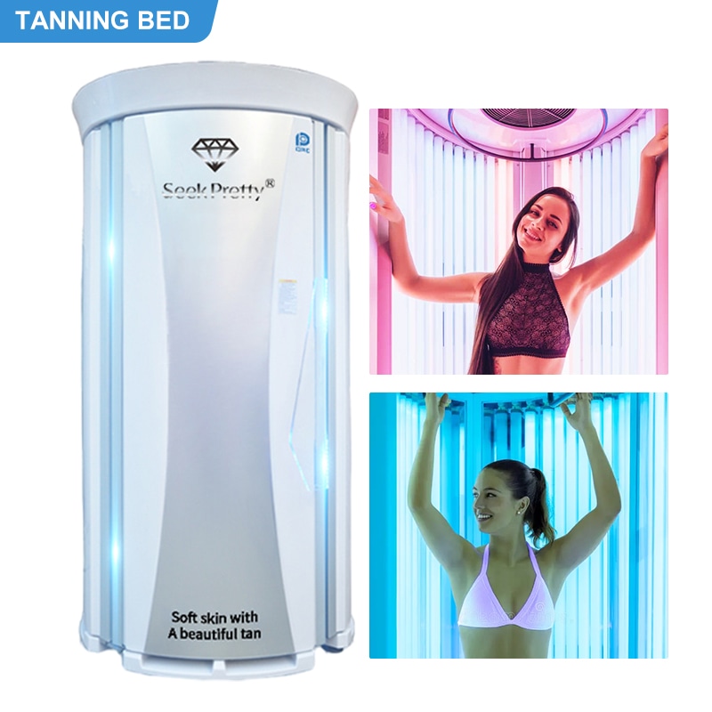Proveedor de cama de bronceado comercial Venta al por mayor Stand Up Solarium Cabinas de cama de sol Tumbona vertical para la venta