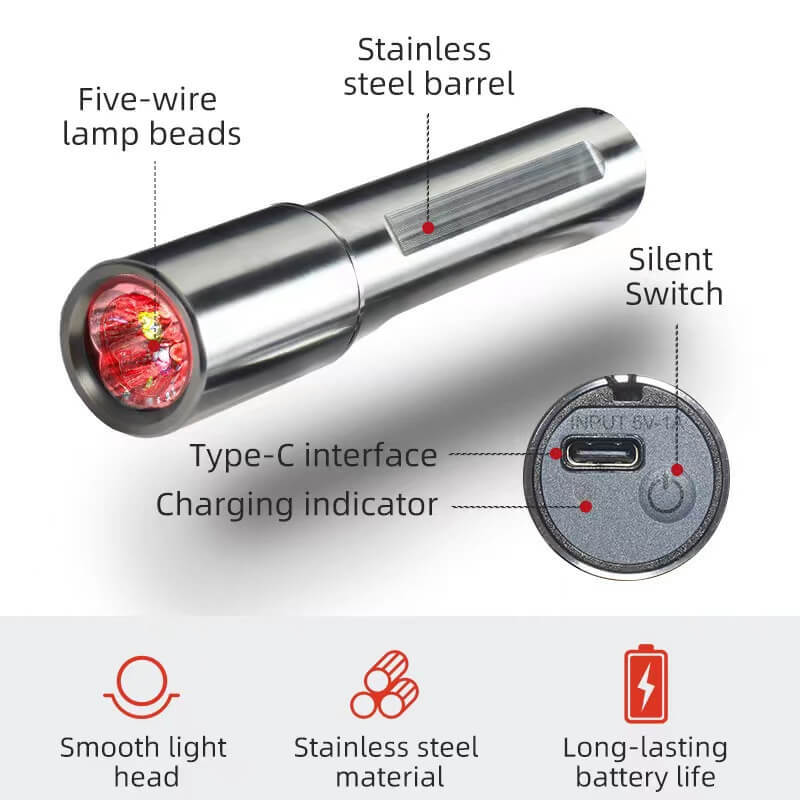 Portable Red Light Therapy Torch: Five-Source Healing