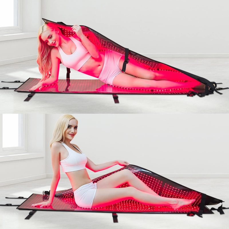 2Pcs Red & Near Infrared Light Therapy Mat for Full body, 660nm & 850nm LED light Therapy Device
