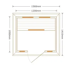 Two Person Outdoor Infrared Sauna Bath Wooden Room