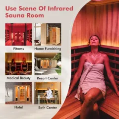 Two Person Outdoor Infrared Sauna Bath Wooden Room