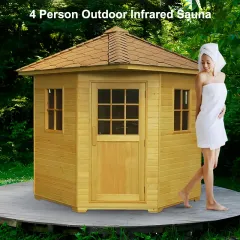 Custom Outdoor 4 Person Infrared Sauna Detox Low EMF