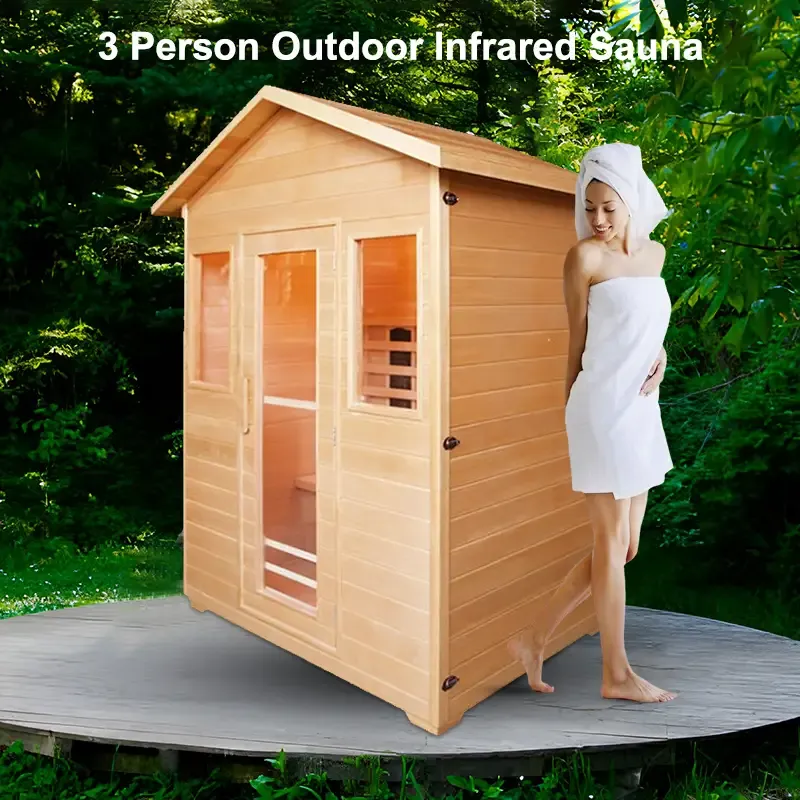 Easy Assemble Outdoor Low EMF Far Infrared Sauna 3 Persons