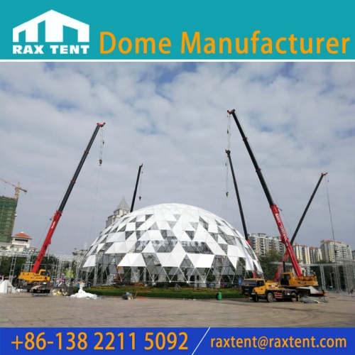 35m Massive Geodesic Dome for Events，Galvanized Steel Frame Dome for Festival Tent，Projection Dome