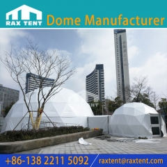 Raxtent 15M Geodesic Dome Tent and Marquee Tent with Tunnel and Flooring System for Event and Office