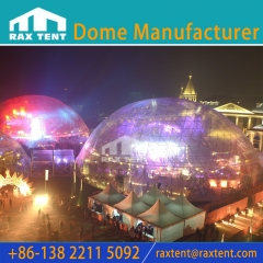 30M/40M/50M Geodesic Dome Tent for Corona Musical Festival Show and Big Event Party Dome Tent with Transparent PVC Fabric