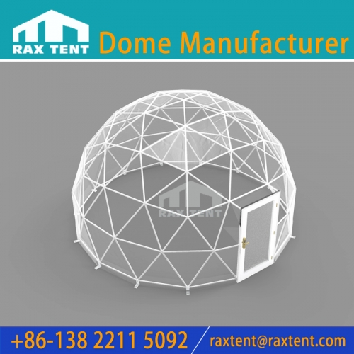 Raxtent 5M clear dome tent with white coated steel tube for garden igloo dome house best seller