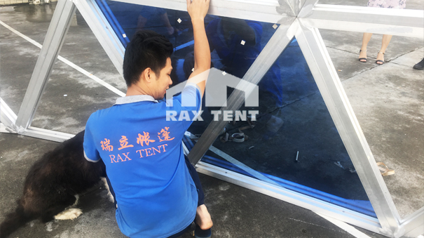 dome tent with tempered glass