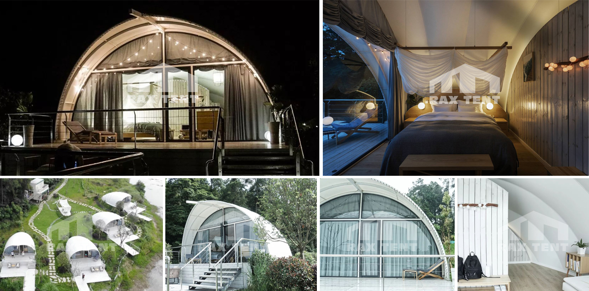 shell shape tent for glamping hotel