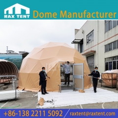 7M Geodesic Dome Tent in Stock with White Steel Coated and Dome Cover for Hotel Dome House Cheap Tent