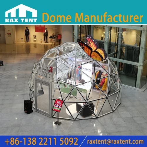 RAX TENT 6M Transparent Glass Dome Tent for Live Show Room 100% Soundproof and Waterproof with Aluminum Frame and Clear Glass