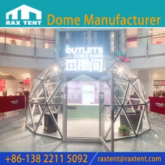 RAX TENT 6M Transparent Glass Dome Tent for Live Show Room 100% Soundproof and Waterproof with Aluminum Frame and Clear Glass