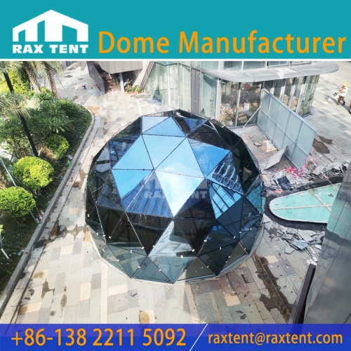RAX TENT 7M Glass Dome Tent with Double Blue Laminated Glass and Aluminum Frame for Event and Restaurant