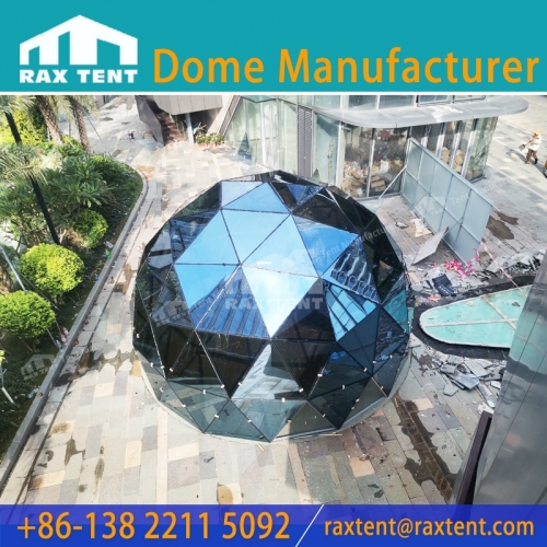 RAX TENT 7M Glass Dome Tent with Double Blue Laminated Glass and Aluminum Frame for Event and Restaurant