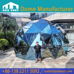 RAX TENT 7M Glass Dome Tent with Double Blue Laminated Glass and Aluminum Frame for Event and Restaurant