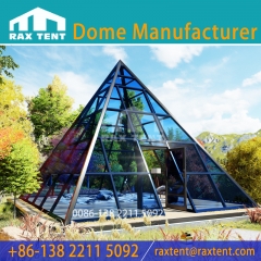 RAX TENT 7m Pyramid Glass House with Aluminum Frame and Tempered Glass for Glamping and Greenhouse